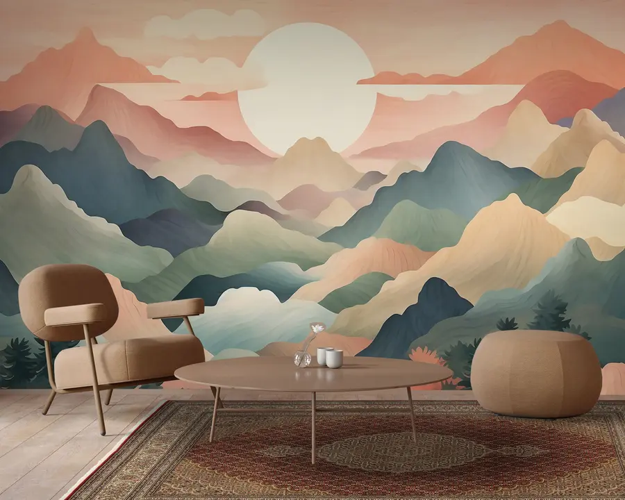 Wall Mural Photo Wallpaper Mountains in the sunshine u95991