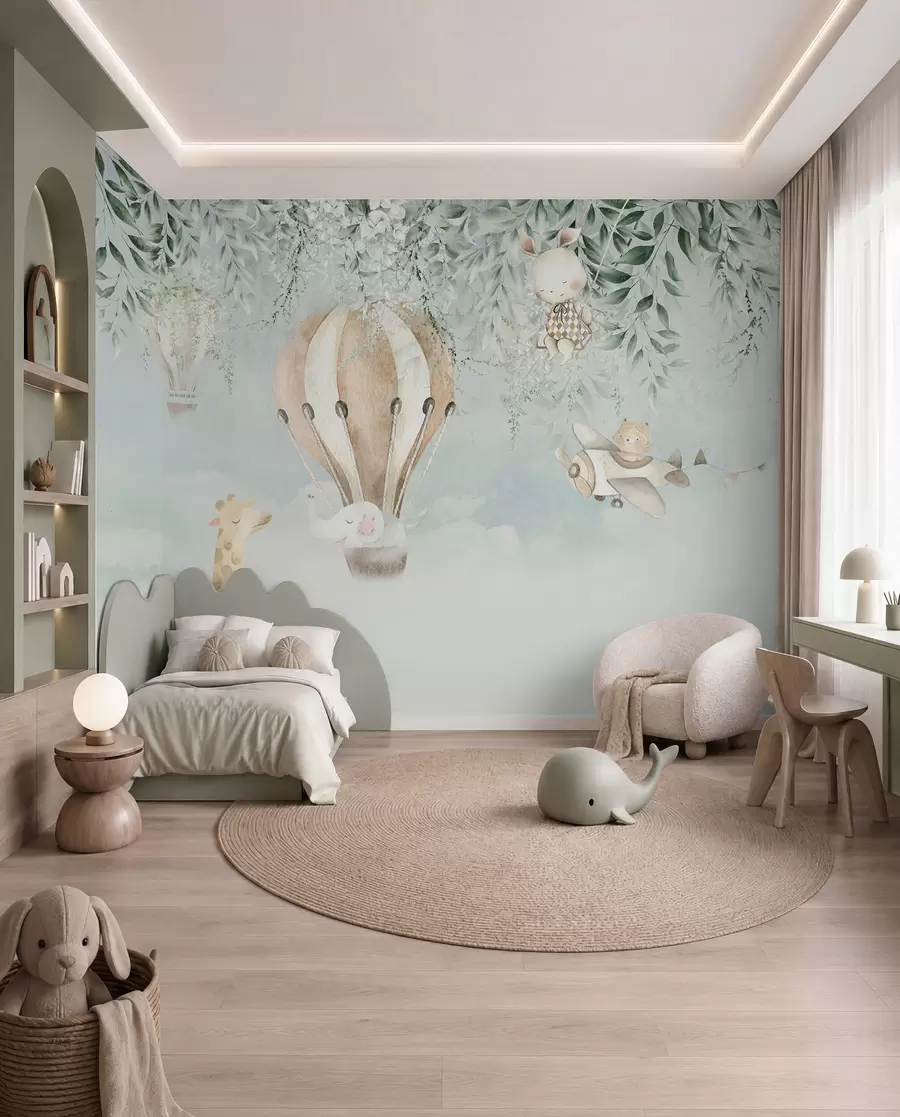 wall murals Balloon over the Garden u95429