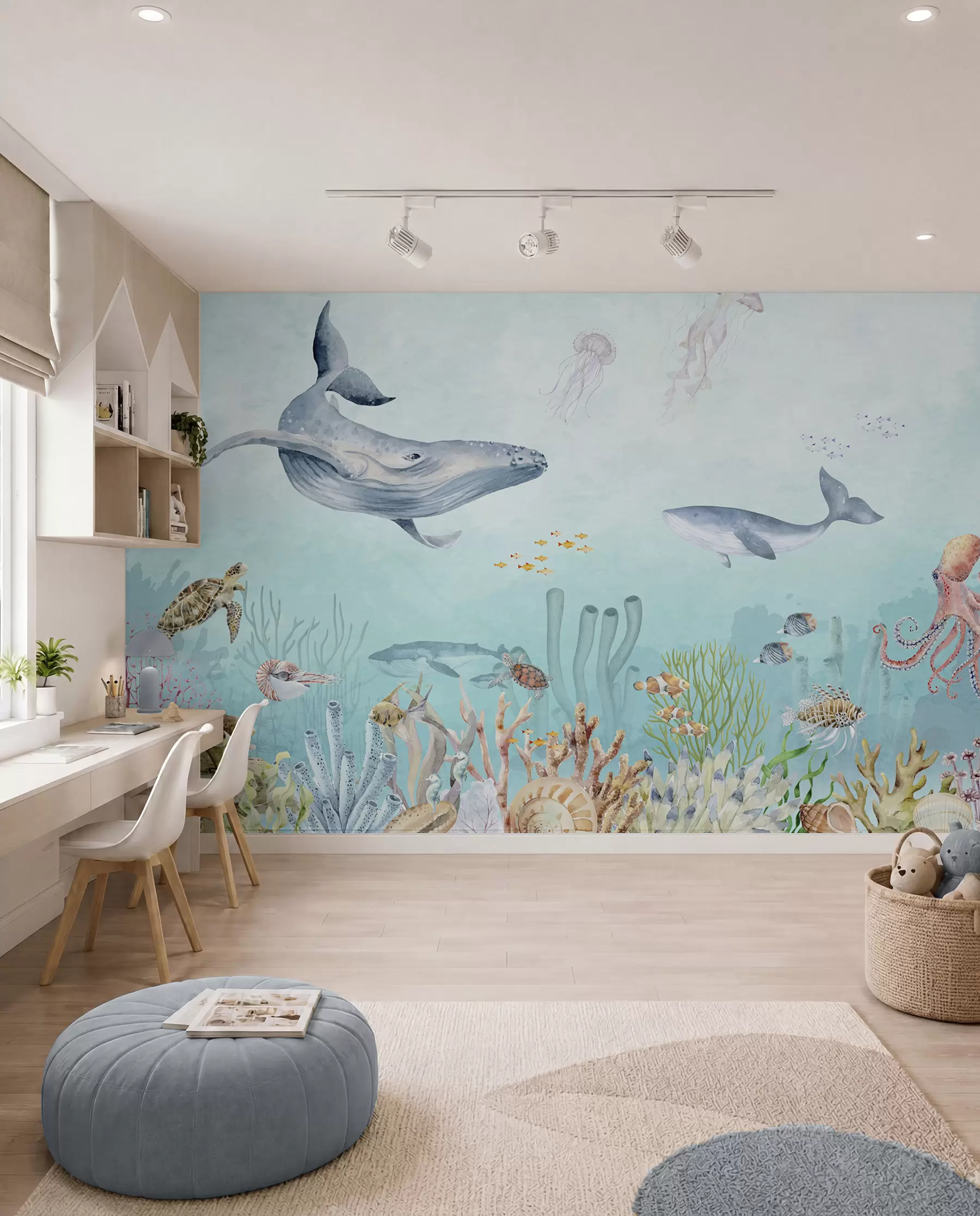 peintures murales Baleines et amis marins u95446