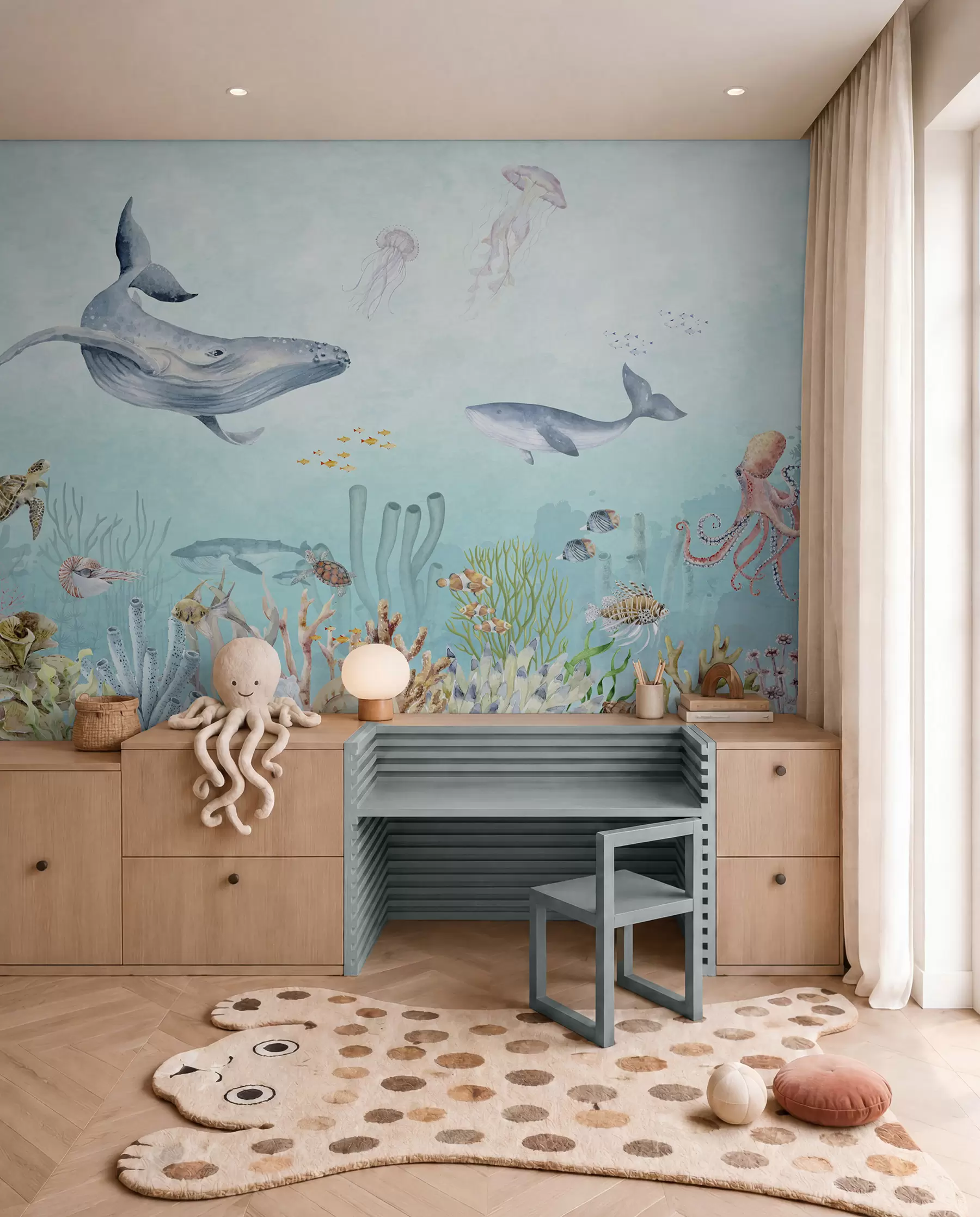 Wall Mural Photo Wallpaper Whales and Ocean Friends u95446