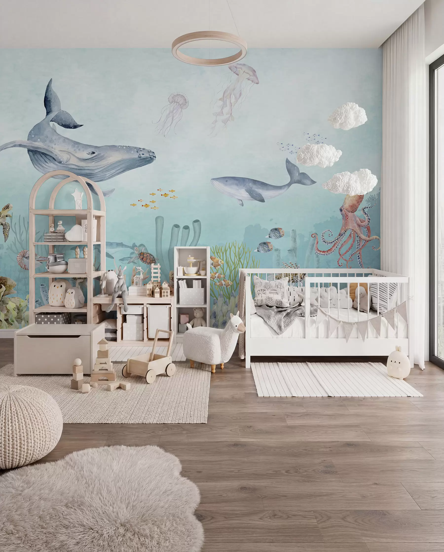 peintures murales Baleines et amis marins u95446