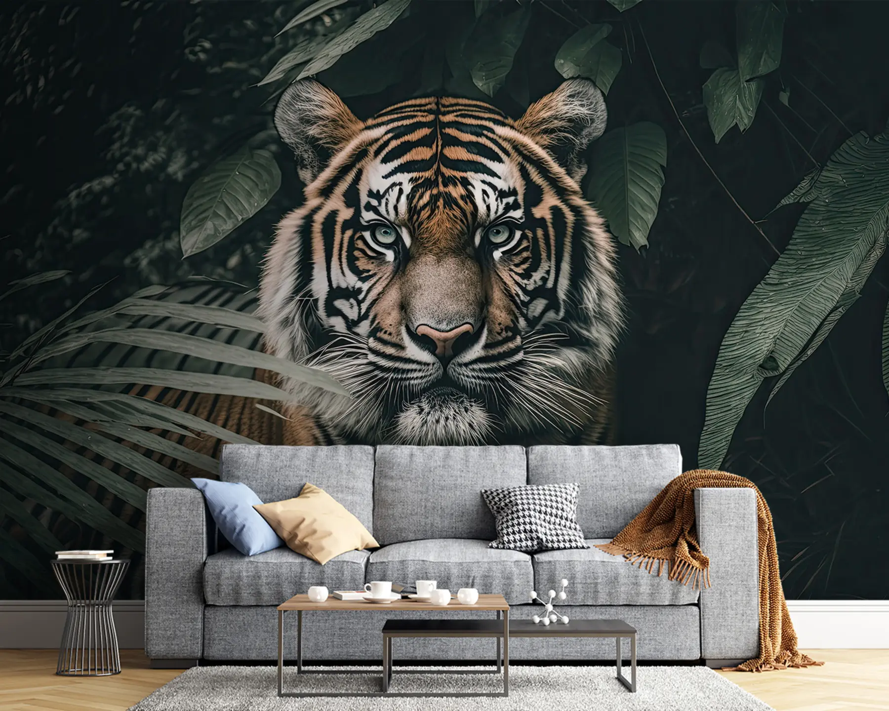 peintures murales Tigre dans la forêt tropicale u95619