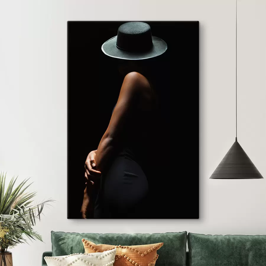 wall murals Shoulder, hat and flash photography s34464