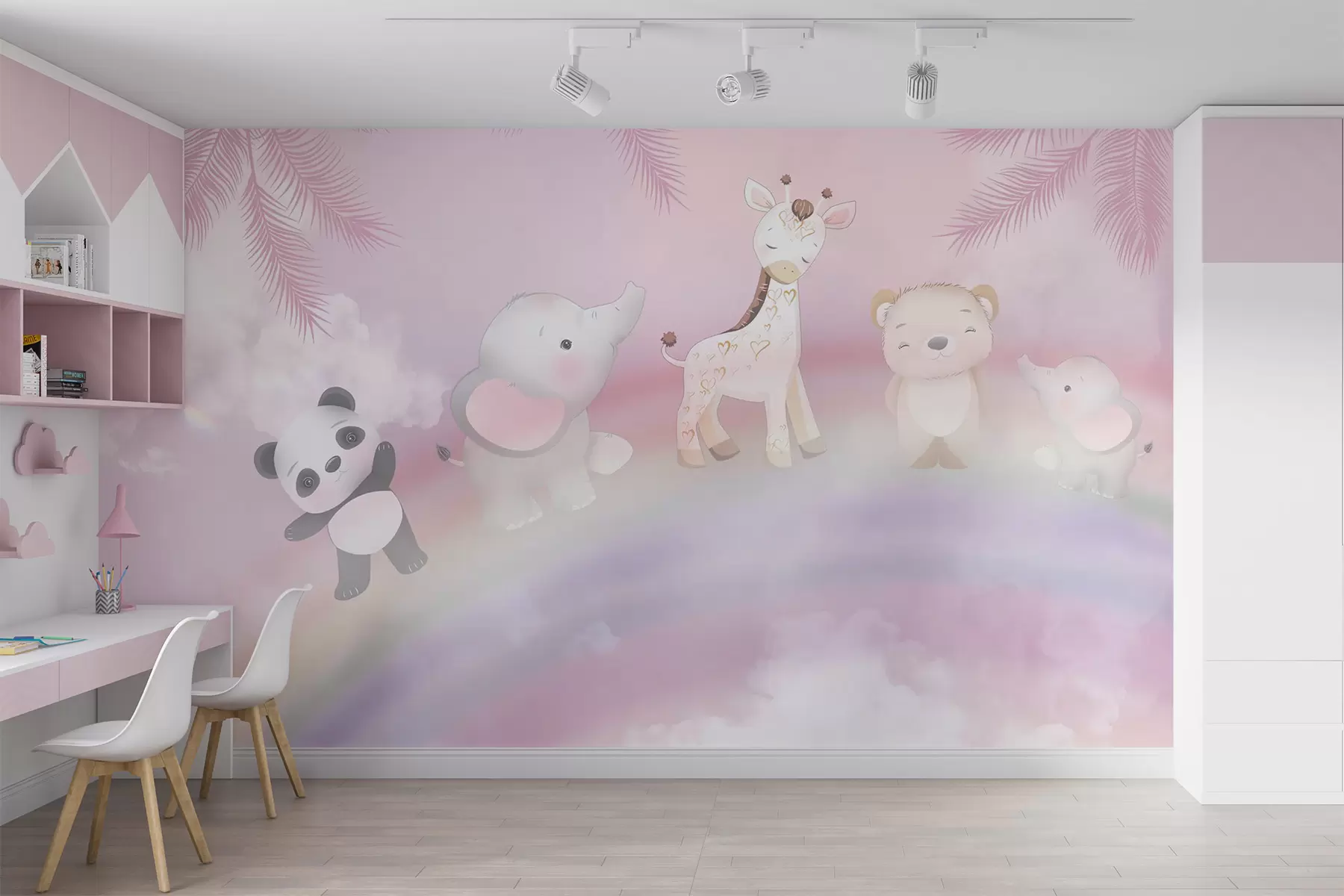 Wall Mural Photo Wallpaper Animals on the rainbow u95382