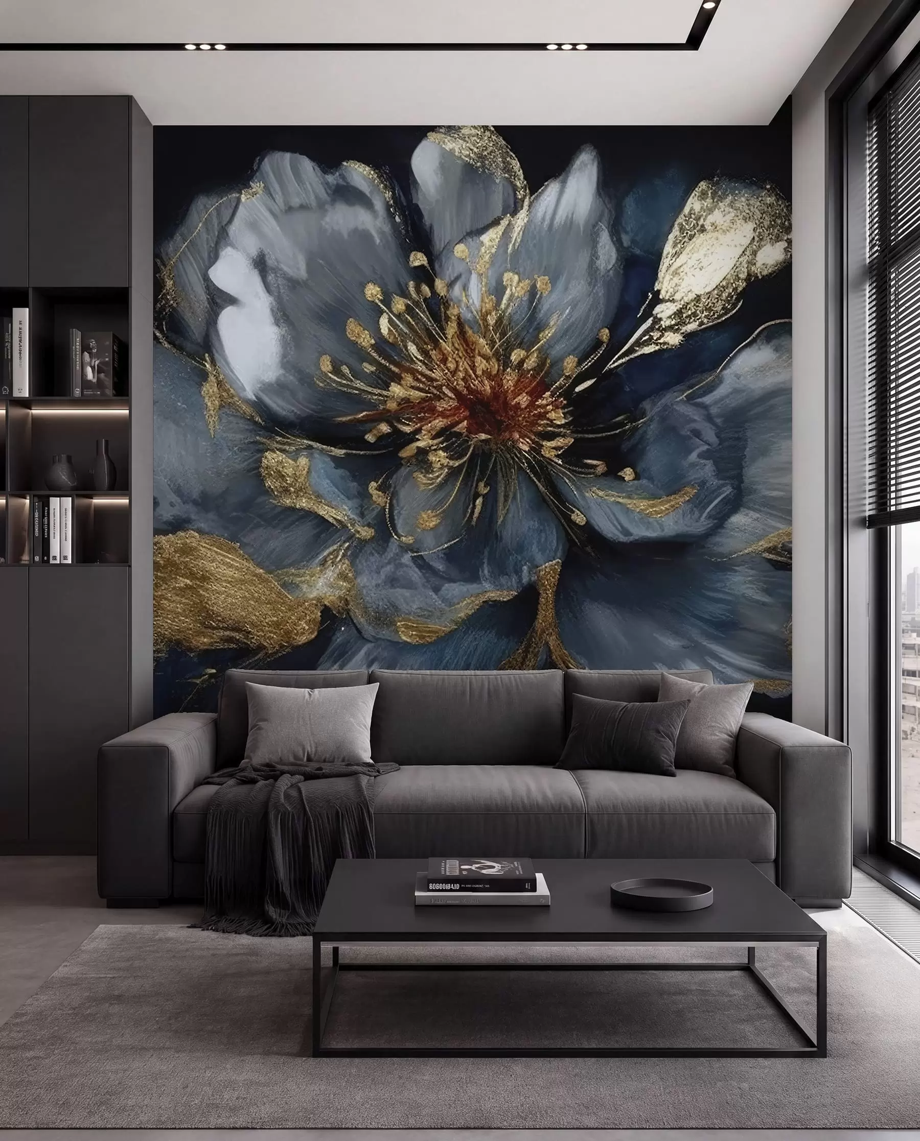 murales Flor azul medianoche u95657