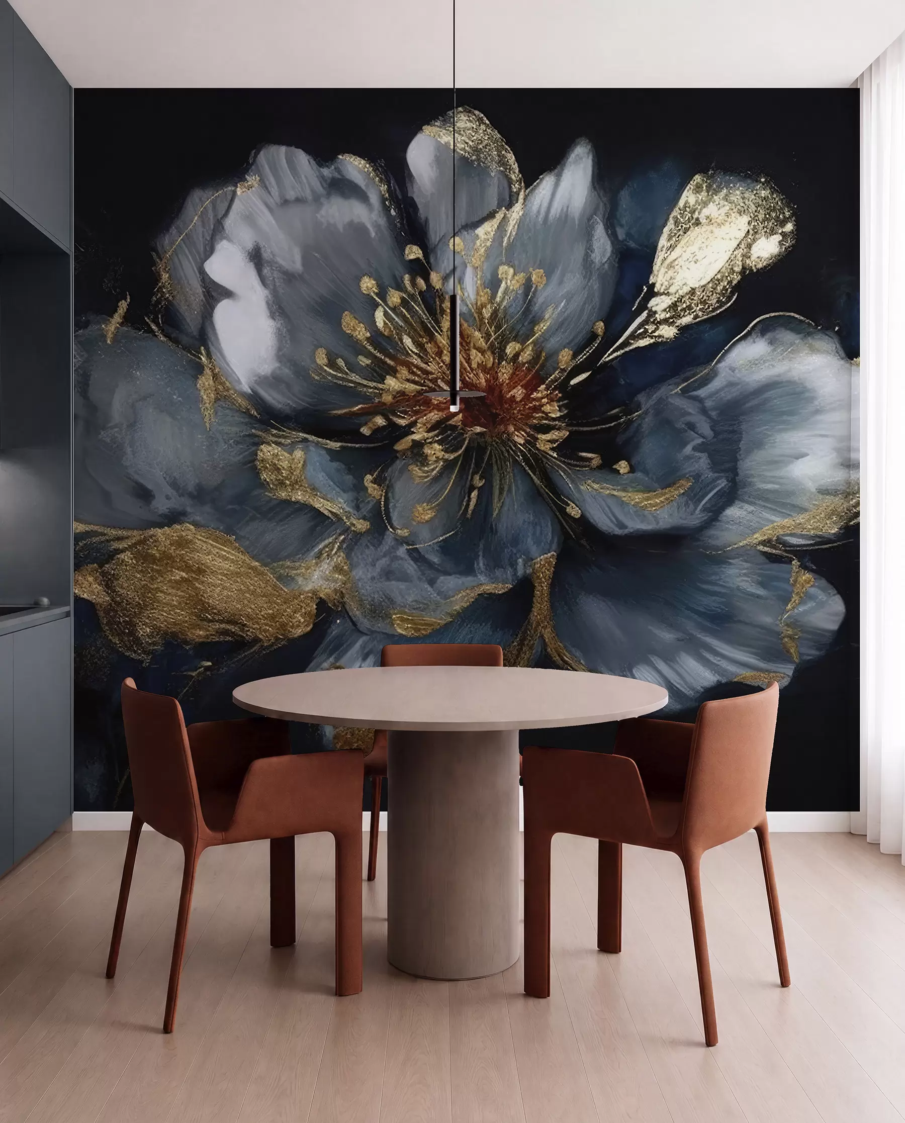 Wall Mural Photo Wallpaper Midnight Blue Blossom u95657