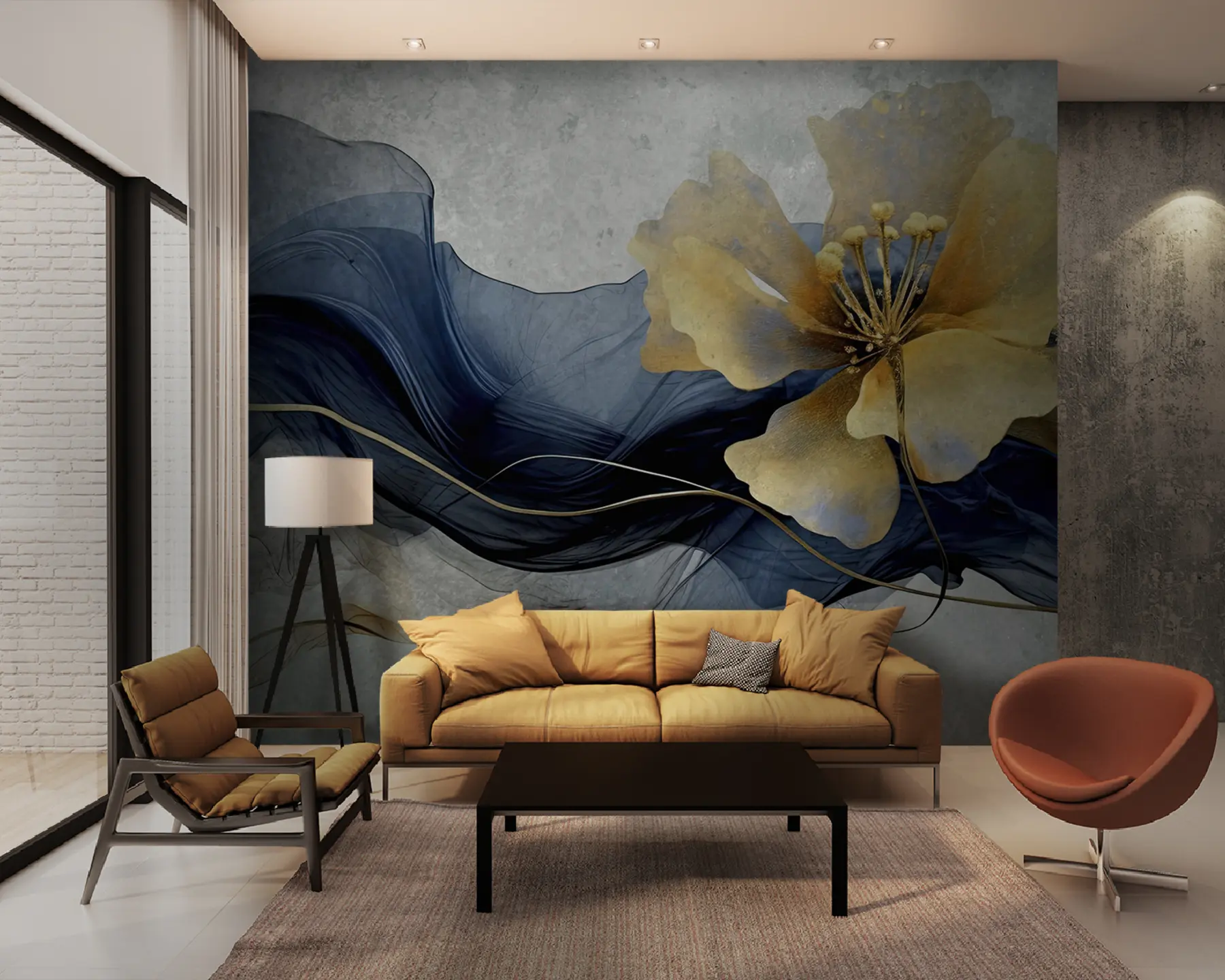 wall murals Watercolor flower u95659