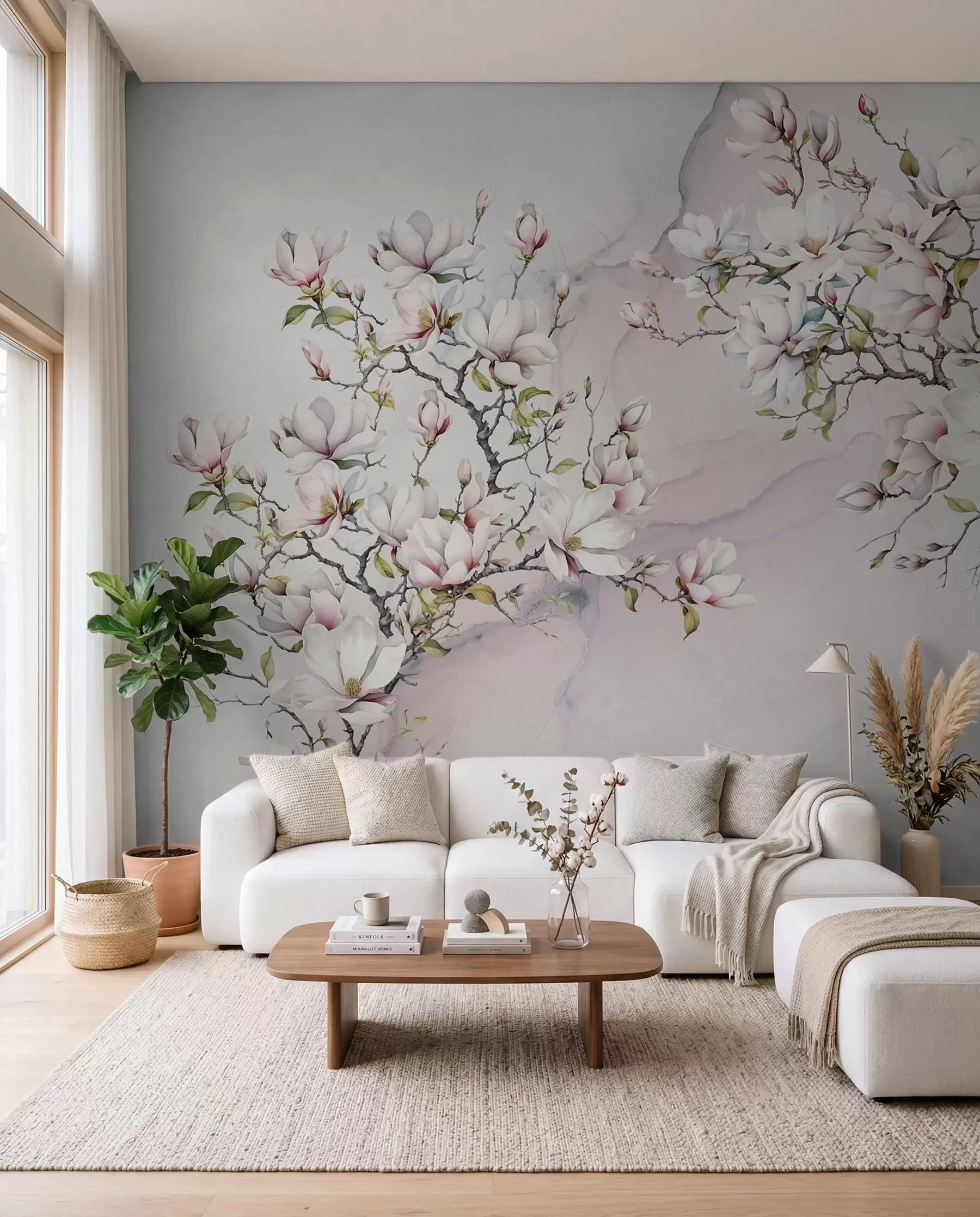 peintures murales Magnolia sur marbre u96114
