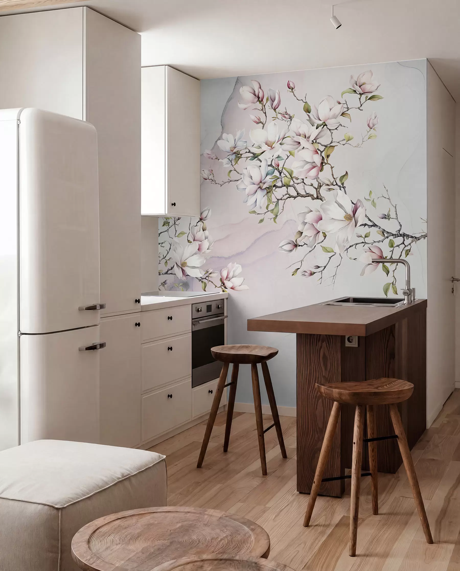 Wall Mural Photo Wallpaper Magnolia on Marble u96114