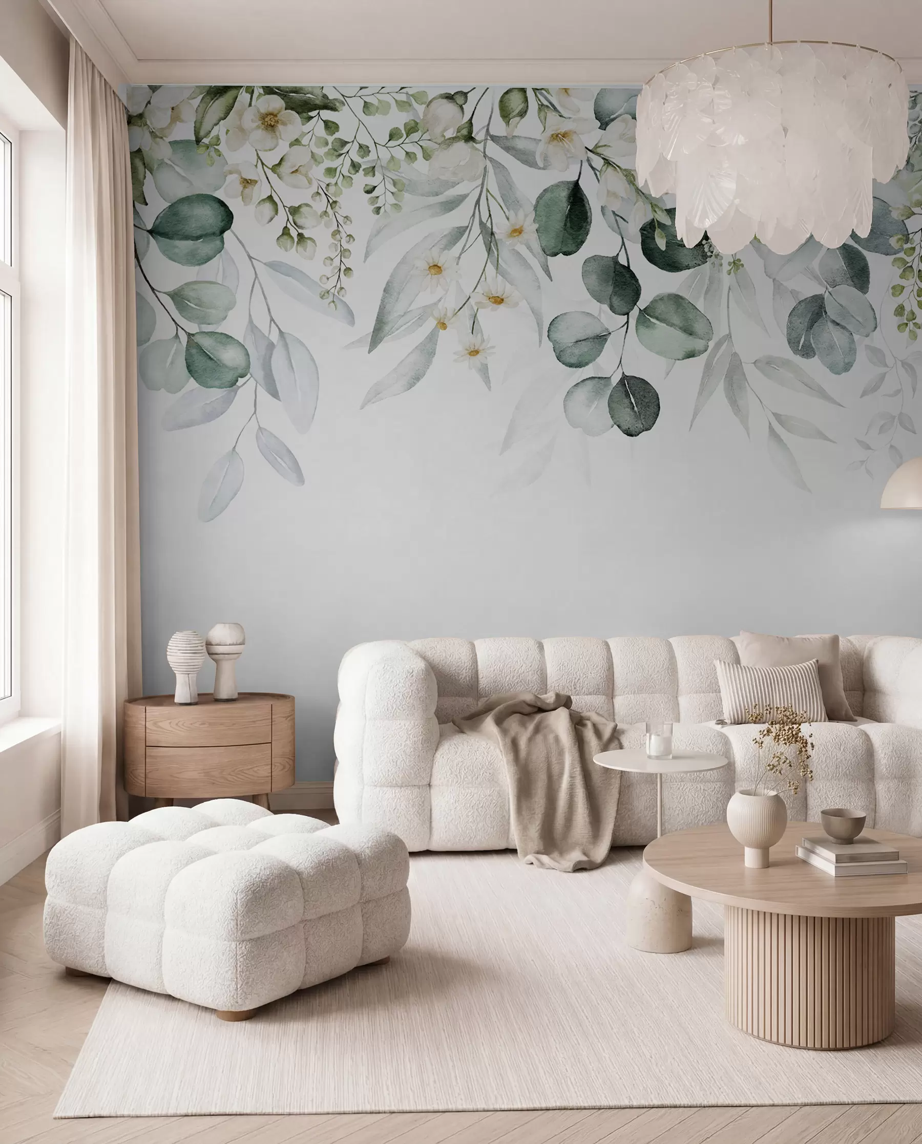 Wall Mural Photo Wallpaper White Blossom Garland u96063