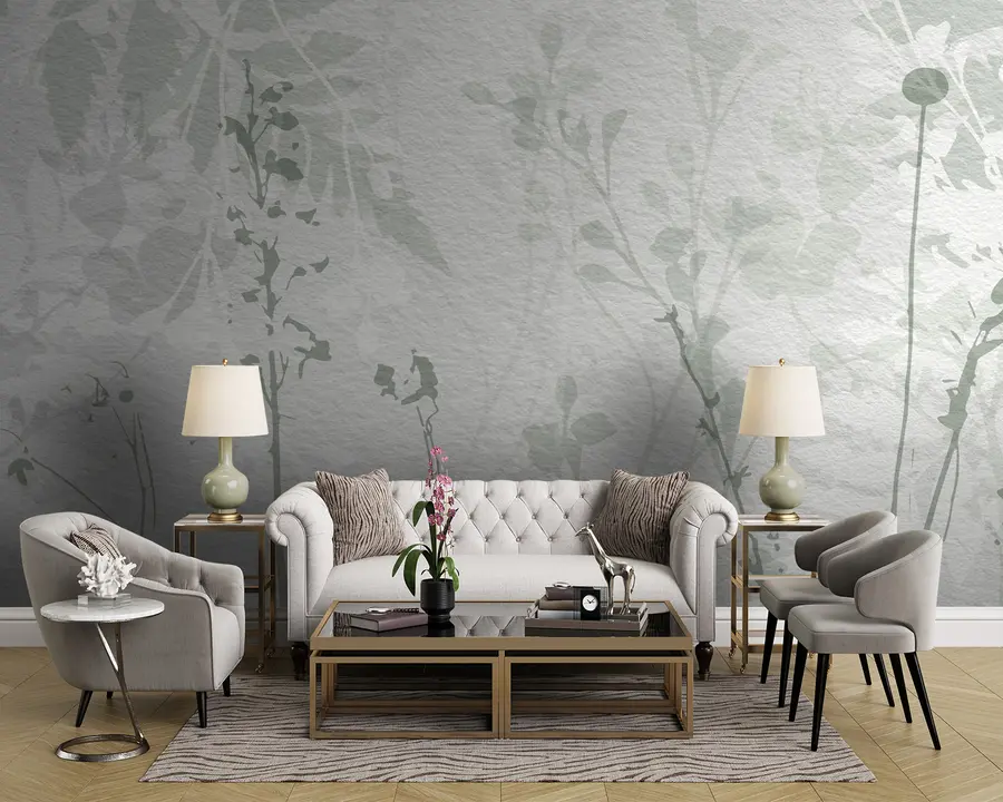 murales Fondo floral de acuarela en tonos beige u96104