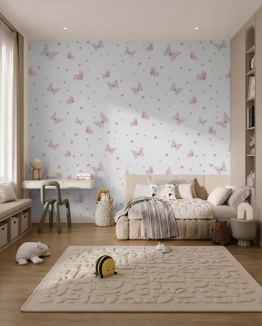 Wall Mural Photo Wallpaper Small Pink Butterflies u96109