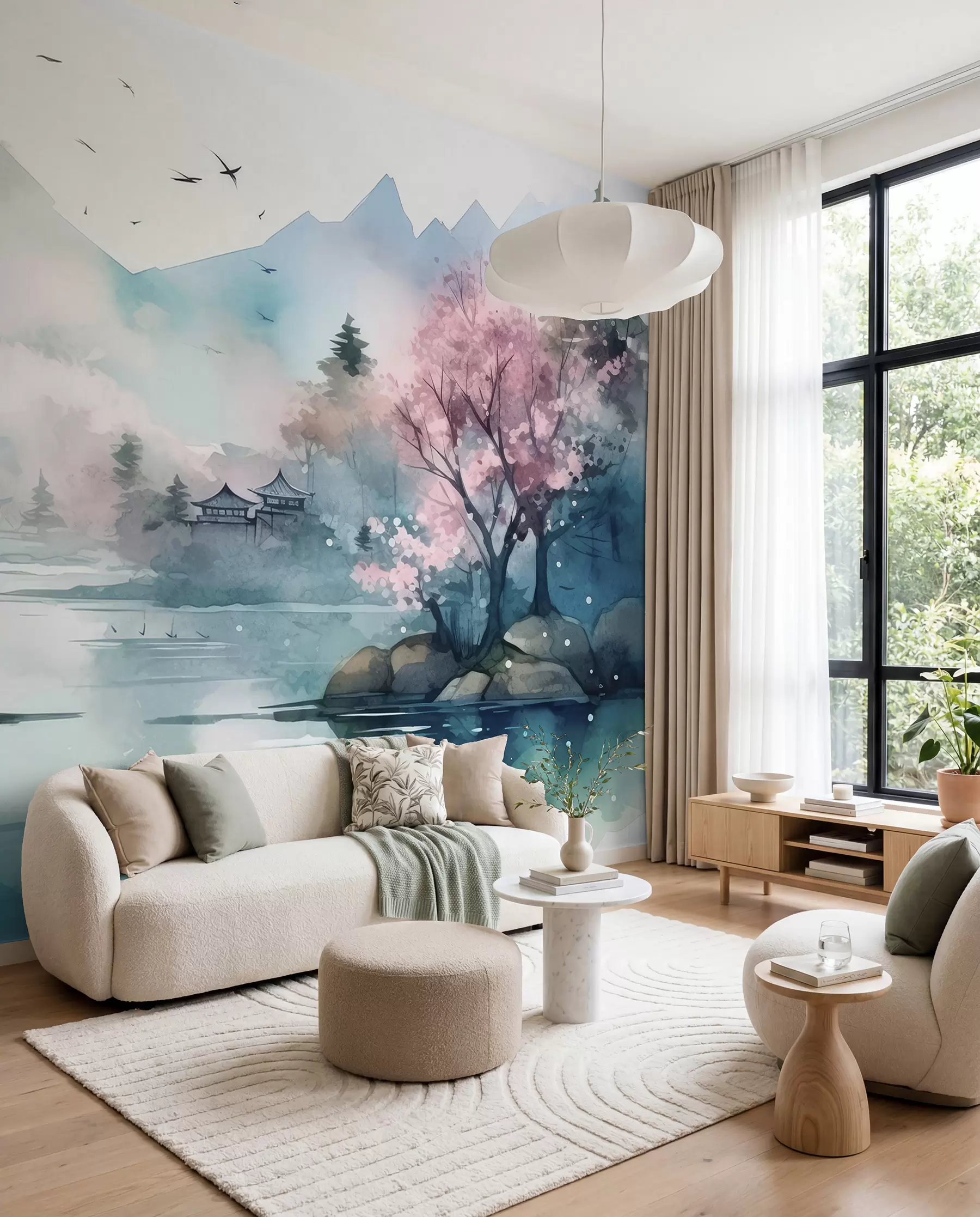 Wall Mural Photo Wallpaper Rose and Blue Mountain Bay u96039