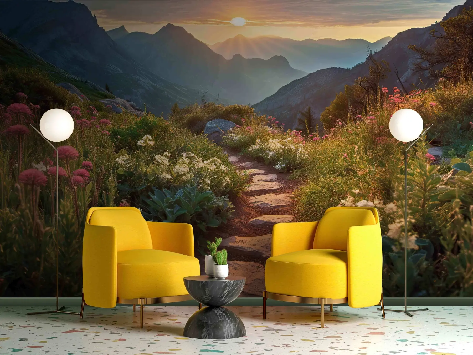 wall murals Flower Path to the Peaks u96205