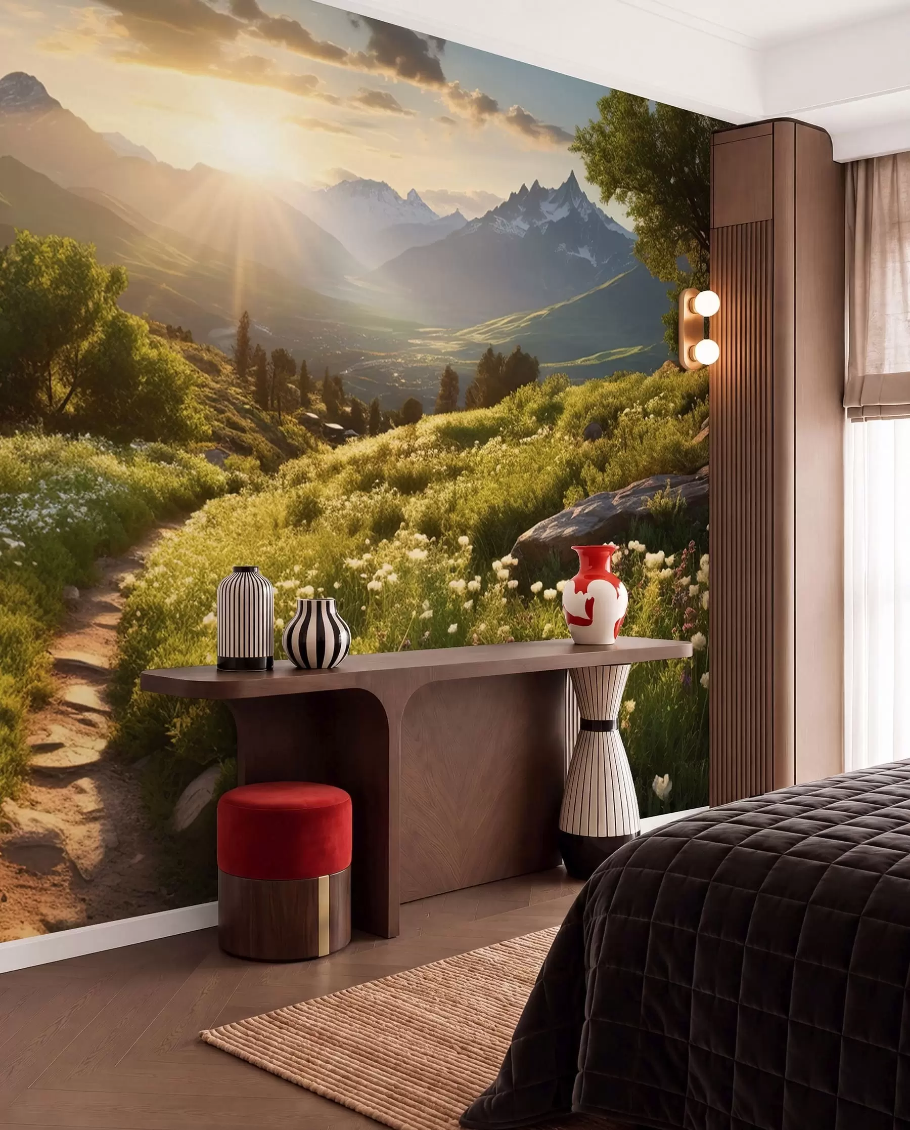 peintures murales Paysage de montagne au coucher du soleil u96209