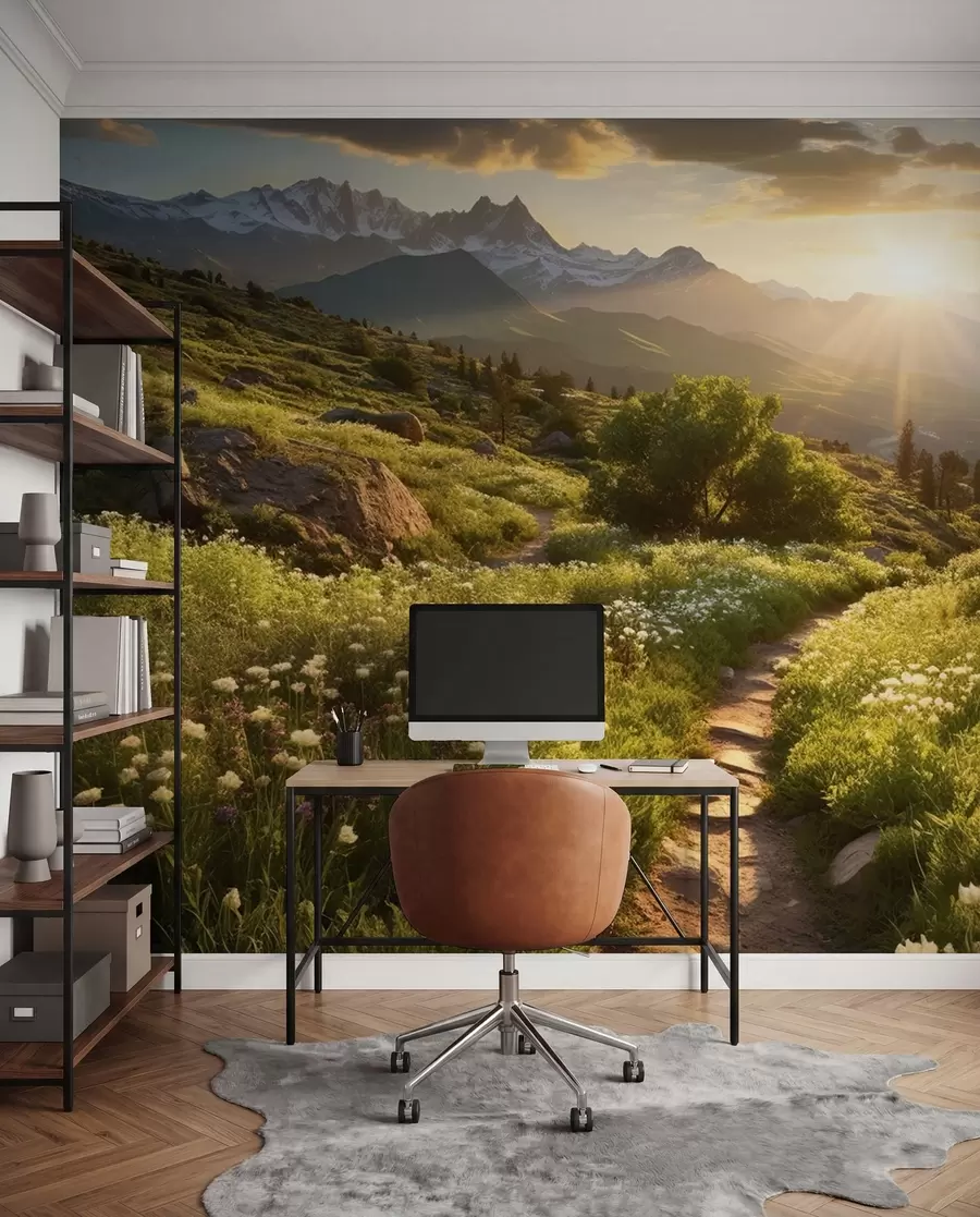 wall murals Mountain landscape sunset u96209