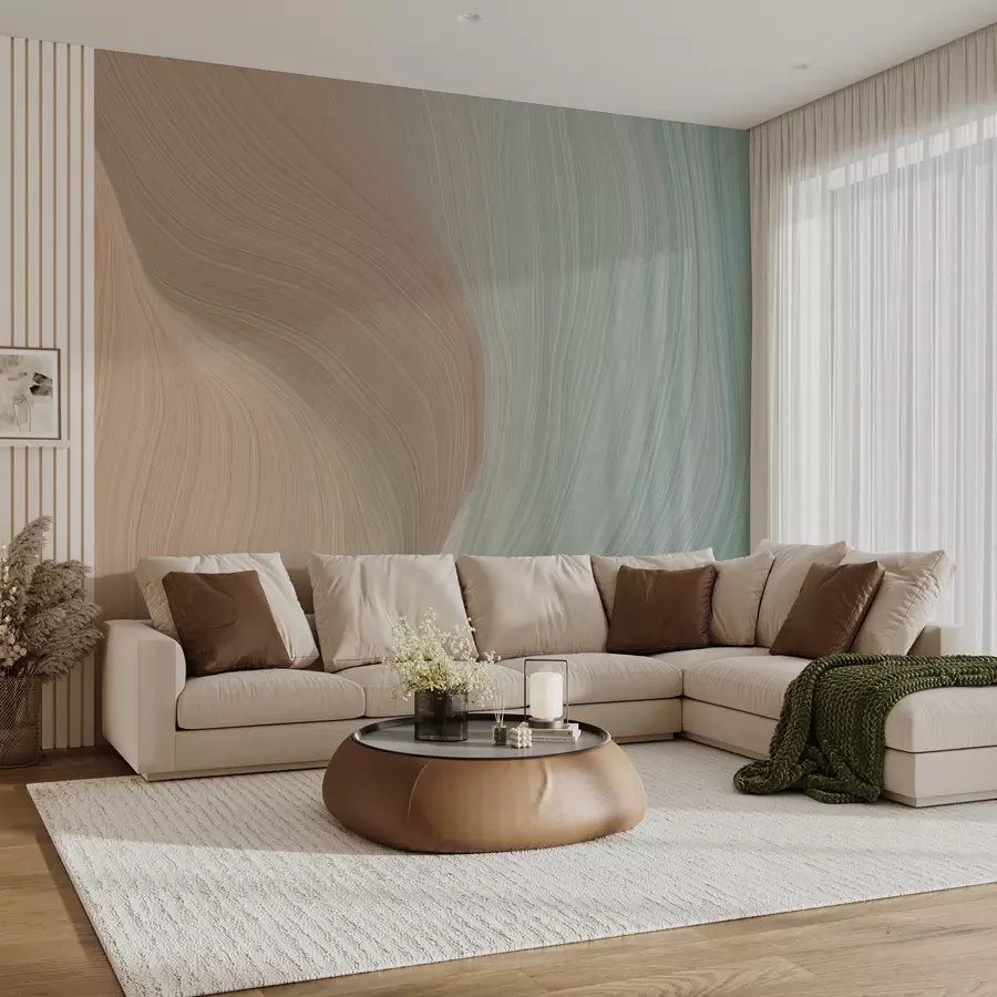 wall murals Slate gray waves u96285