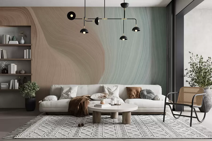 Wall Mural Photo Wallpaper Slate gray waves u96285