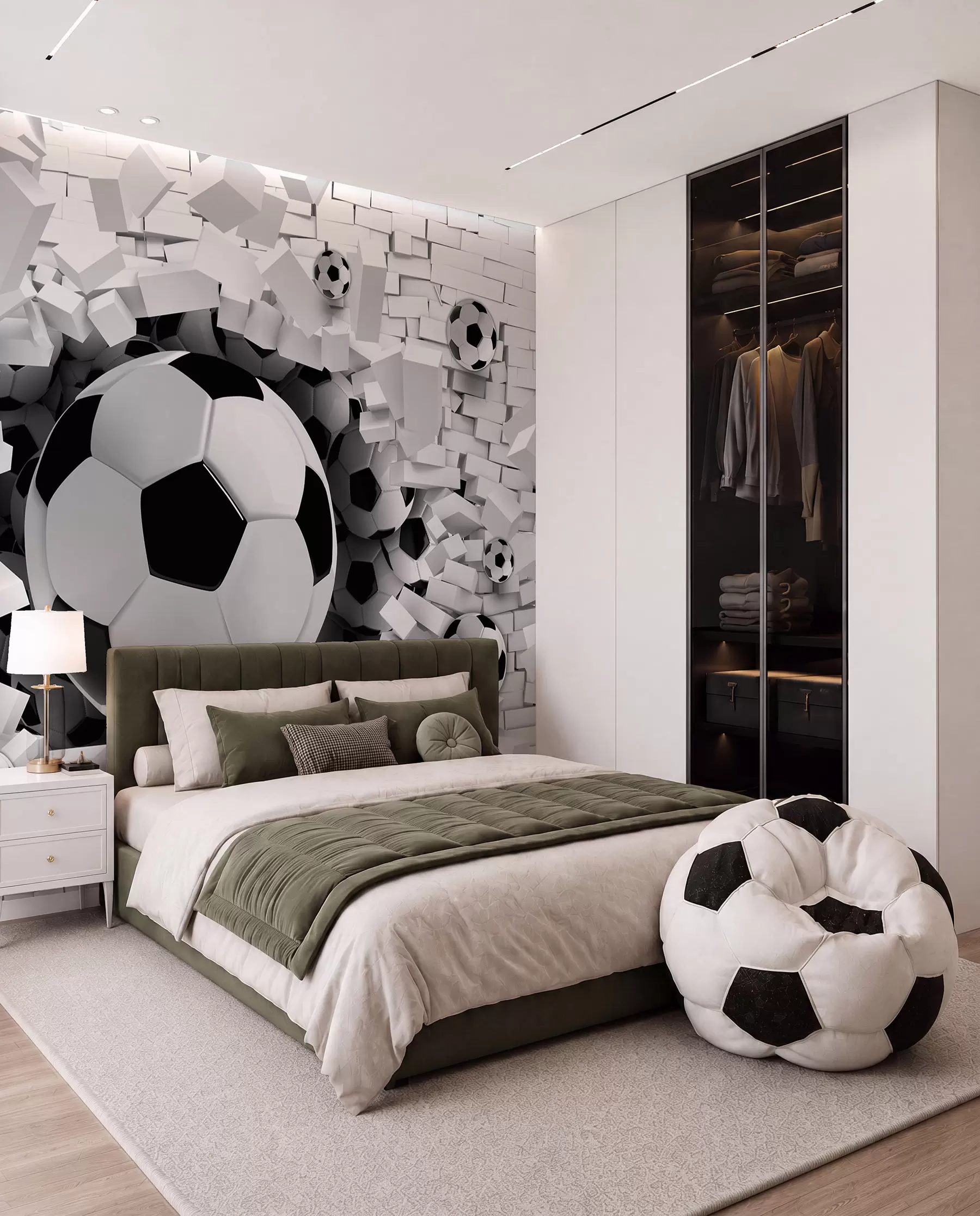 peintures murales Le ballon traverse le mur u96315