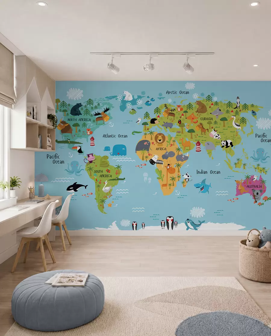 murales Mapa, mundo e línea u16689