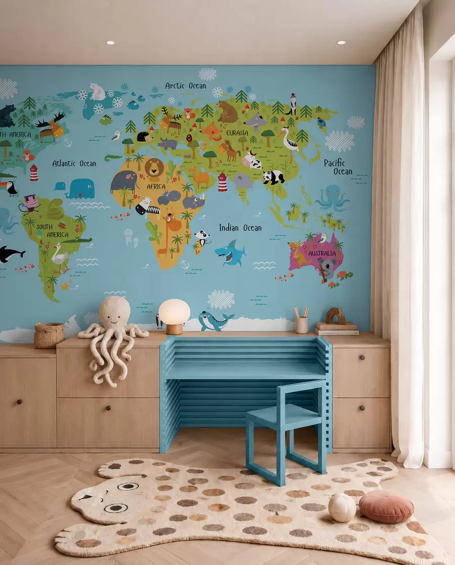 Wall Mural Photo Wallpaper Map, world e line u16689