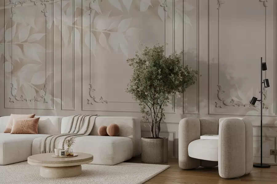 peintures murales Panneaux de boiserie classique anglaise avec feuilles u96165