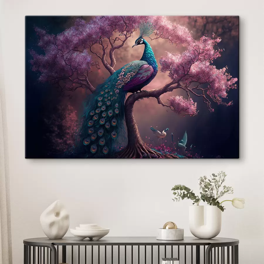 wall murals Bird, nature and purple s34875