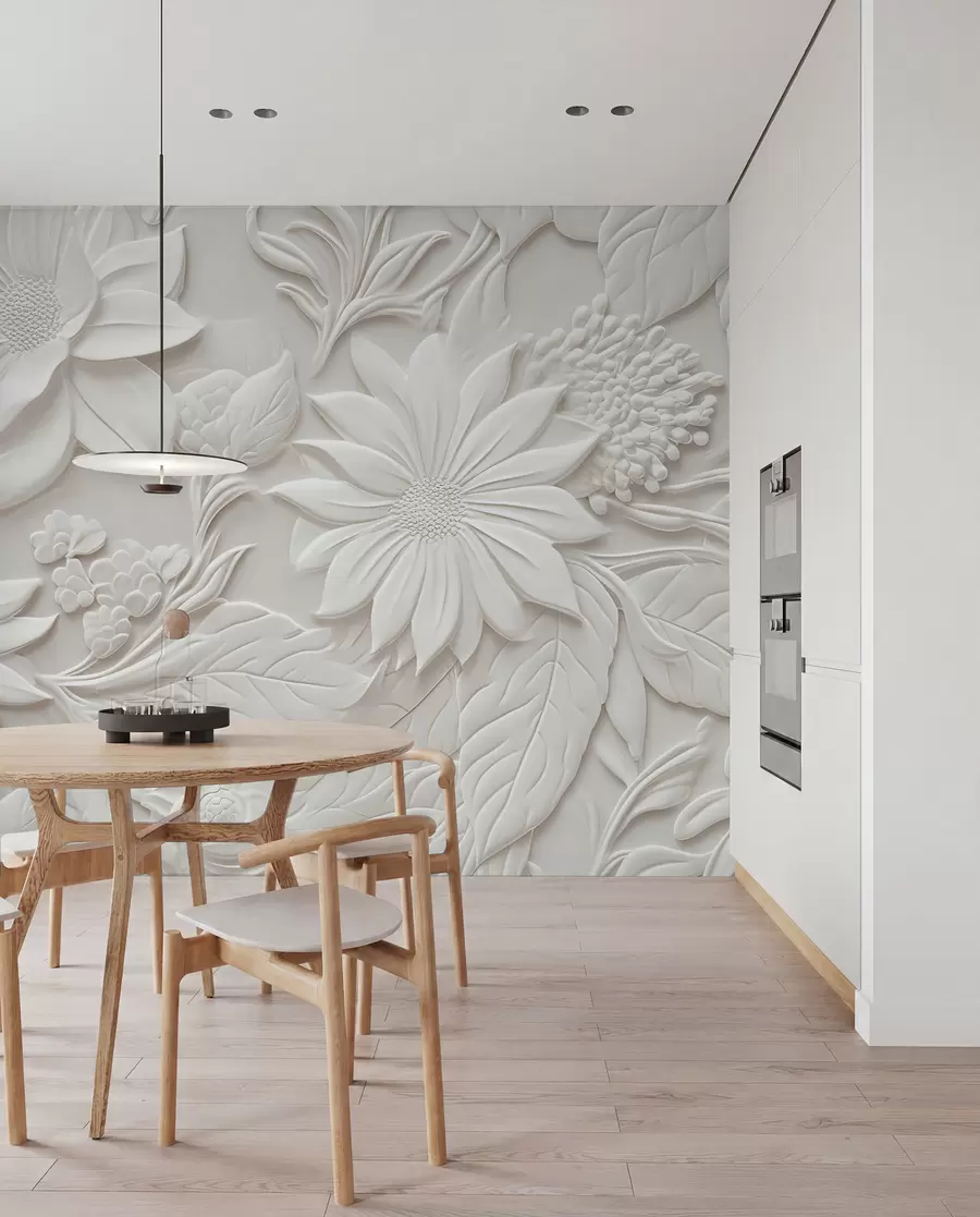 peintures murales fleurs en 3D u96695