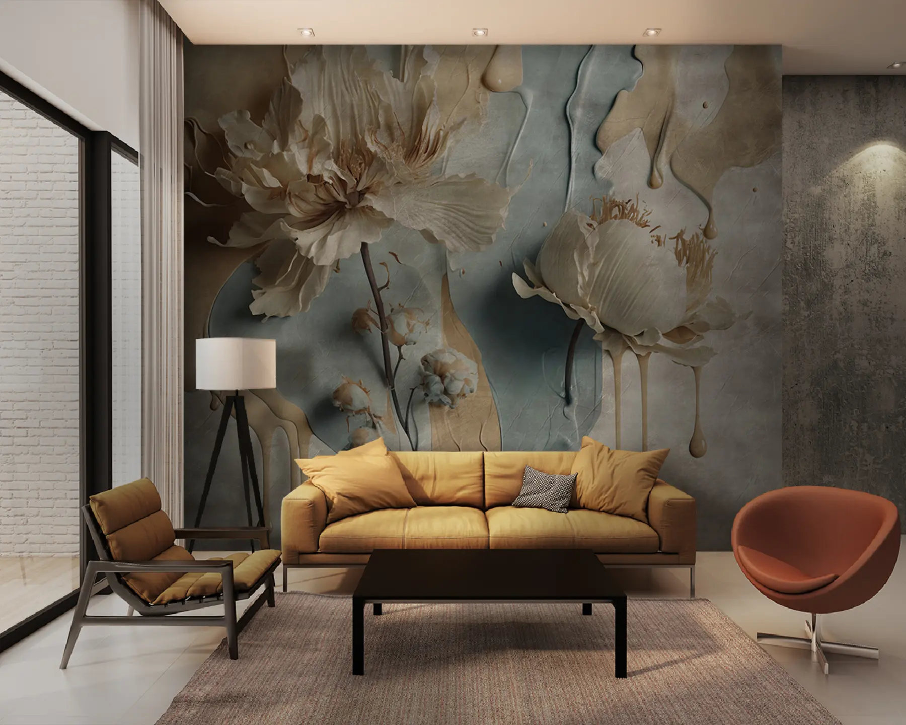 peintures murales Fleurs et traces de peinture u95662