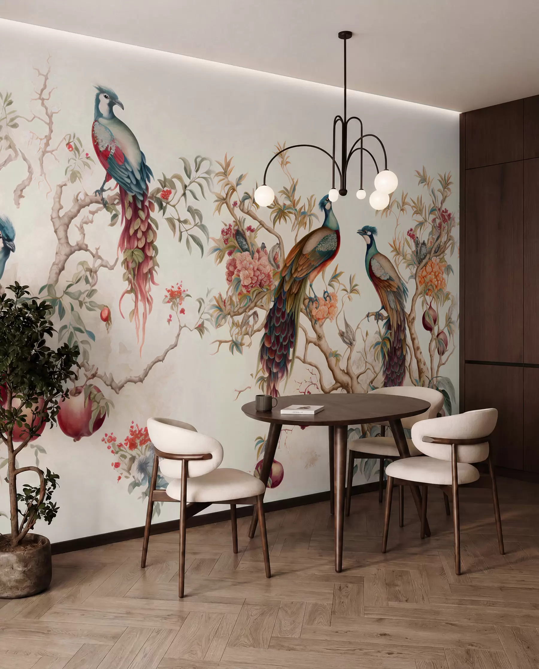 Wall Mural Photo Wallpaper Birds on the branches of a pomegranate u95667
