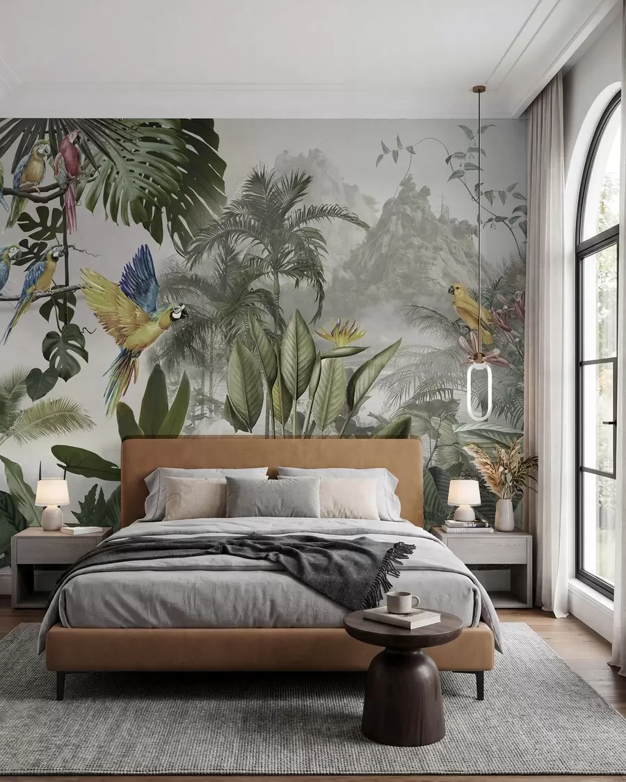 wall murals Parrots in the rainforest u95693