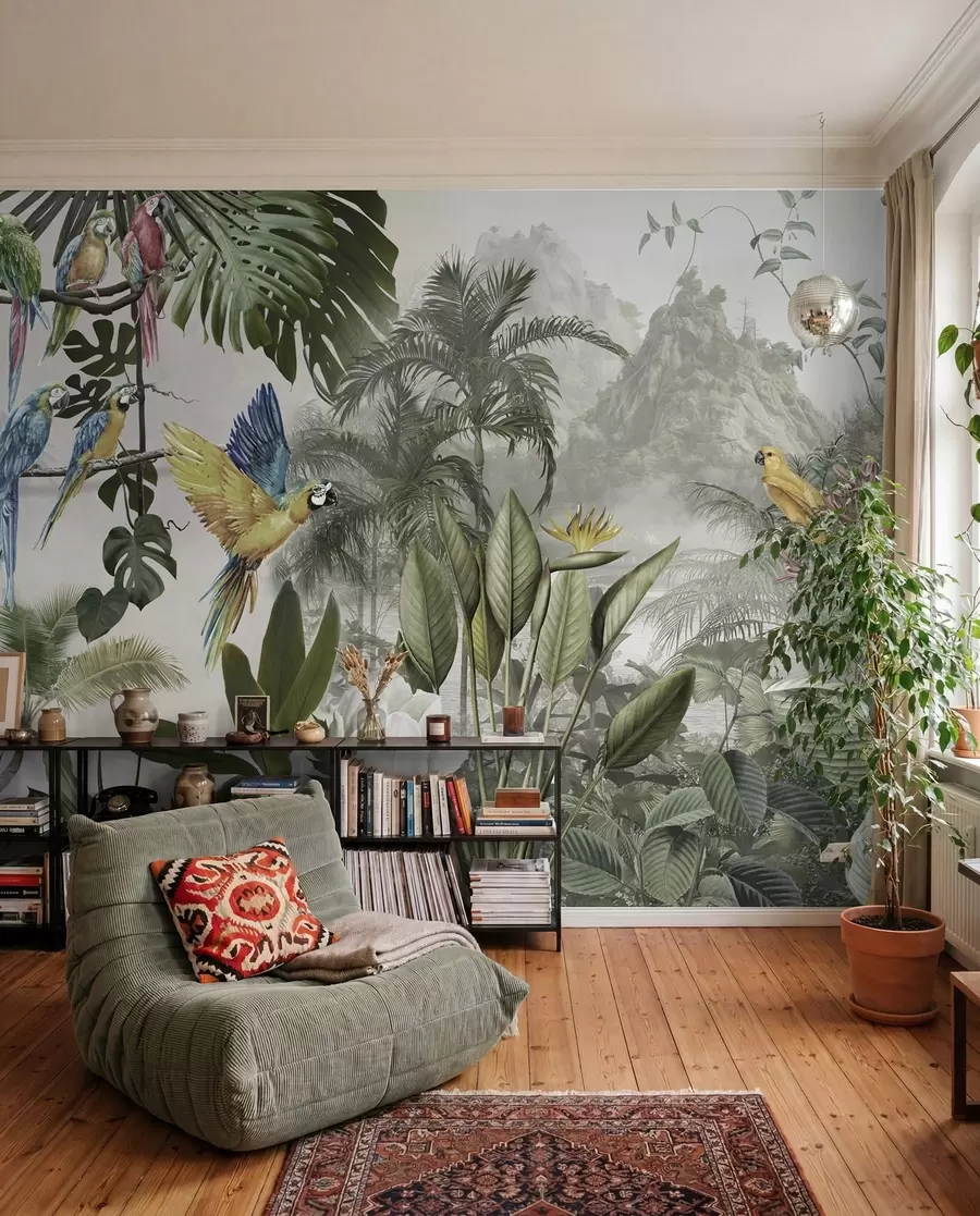 Wall Mural Photo Wallpaper Parrots in the rainforest u95693