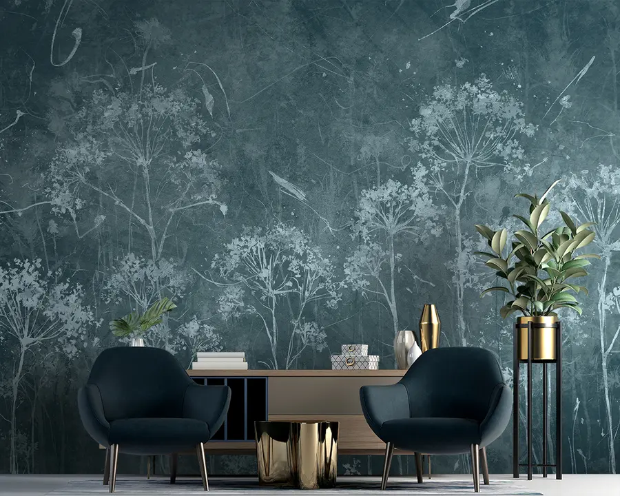 Wall Mural Photo Wallpaper Wildflowers in grunge style u96551