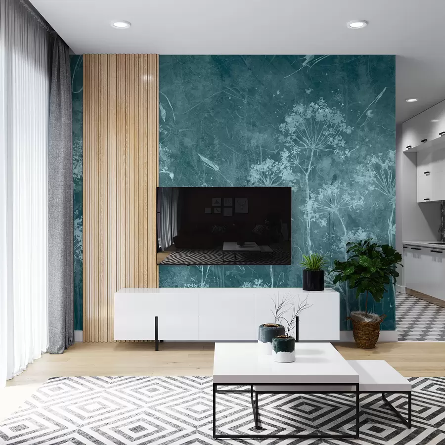 Wall Mural Photo Wallpaper Wildflowers in grunge style u96551