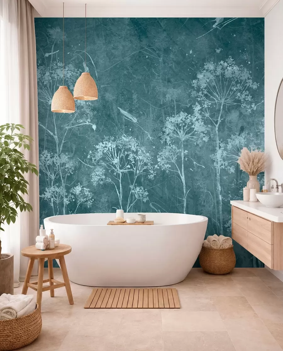 wall murals Wildflowers in grunge style u96551