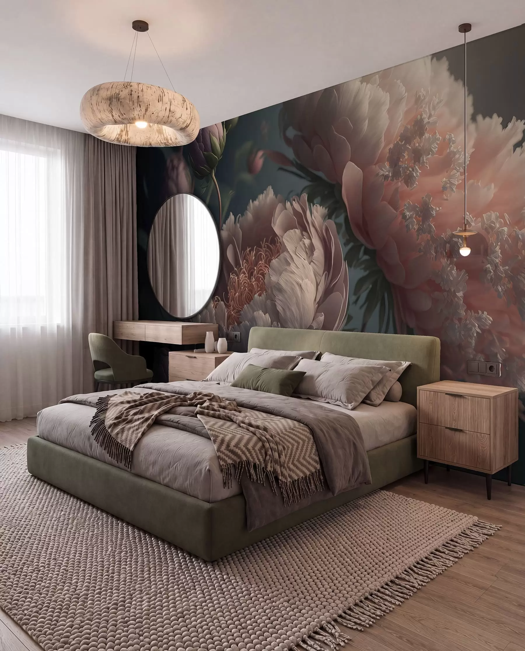 wall murals Twilight flowers u96633