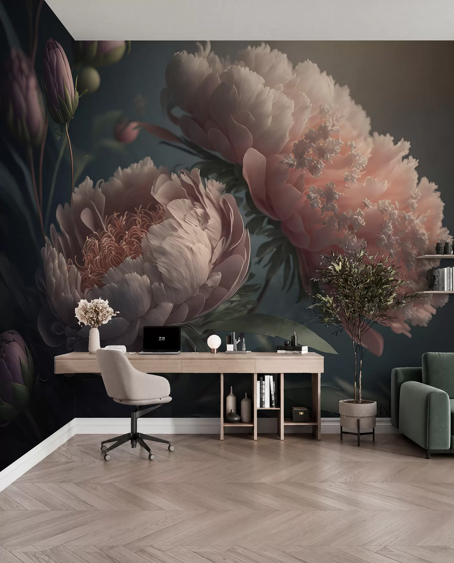 wall murals Twilight flowers u96633