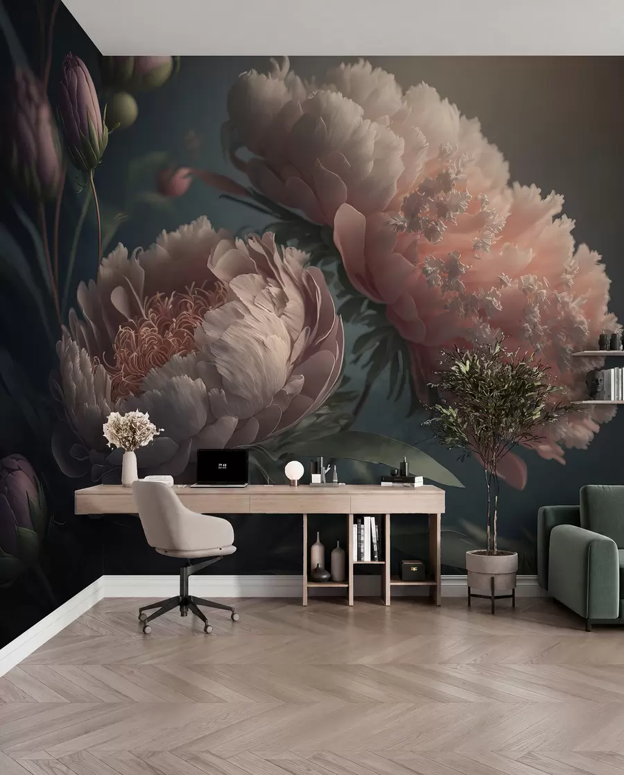 wall murals Twilight flowers u96633