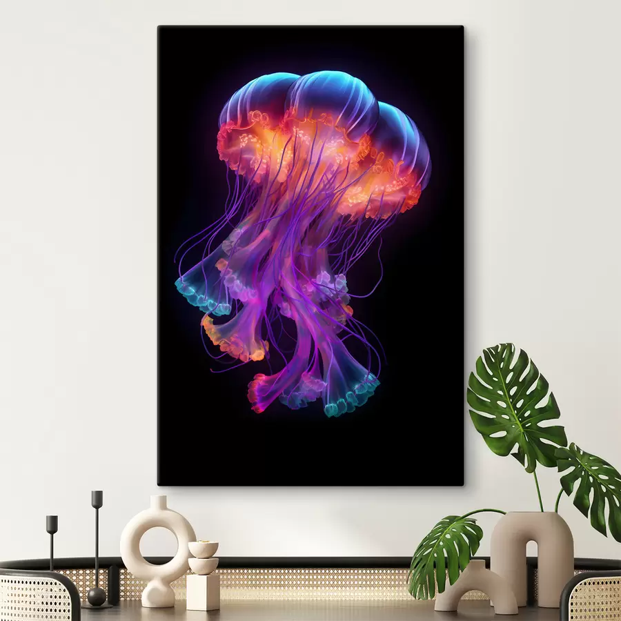 wall murals Water, jellyfish and purple s35363