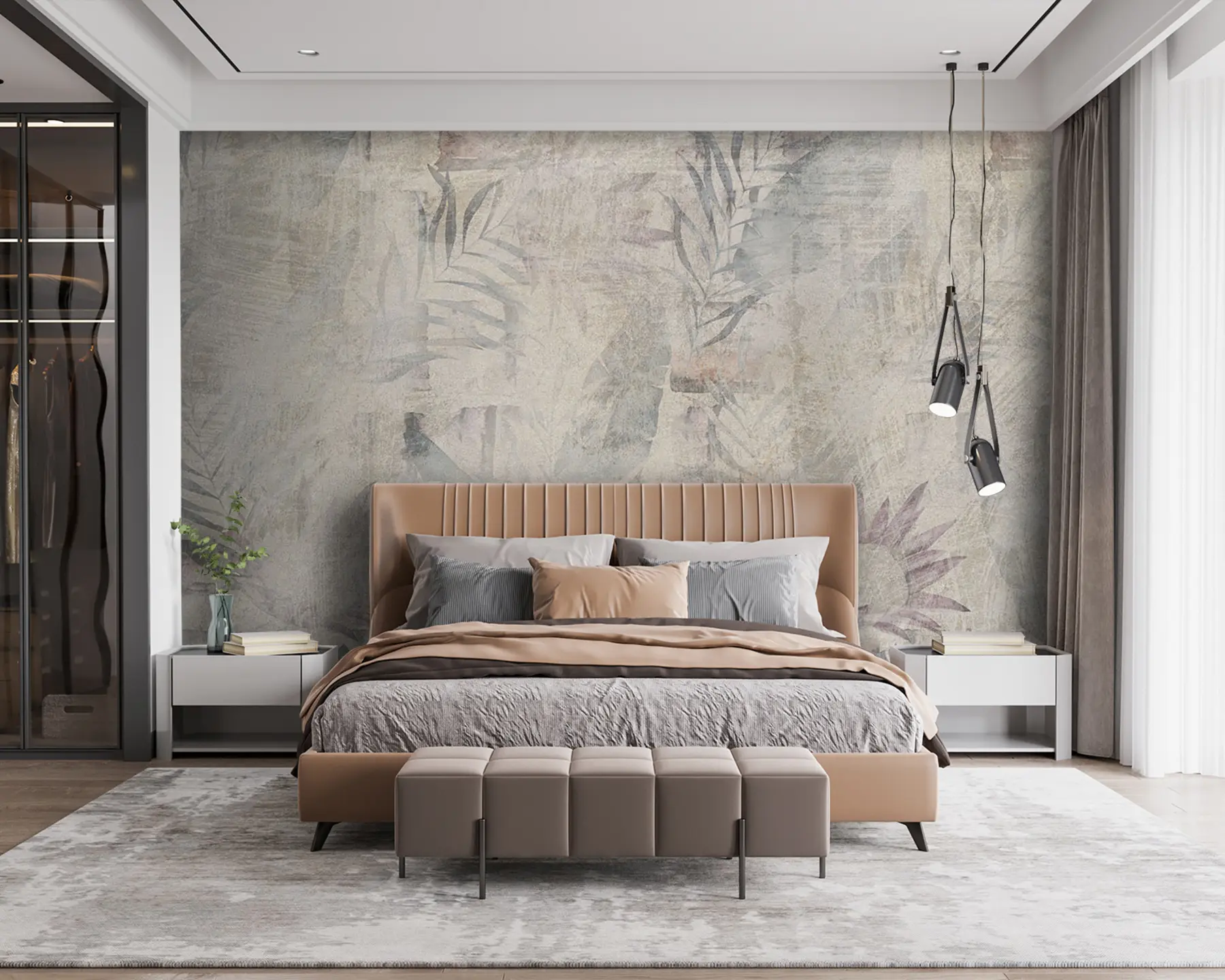 Wall Mural Photo Wallpaper Watercolor tropics loft u96807