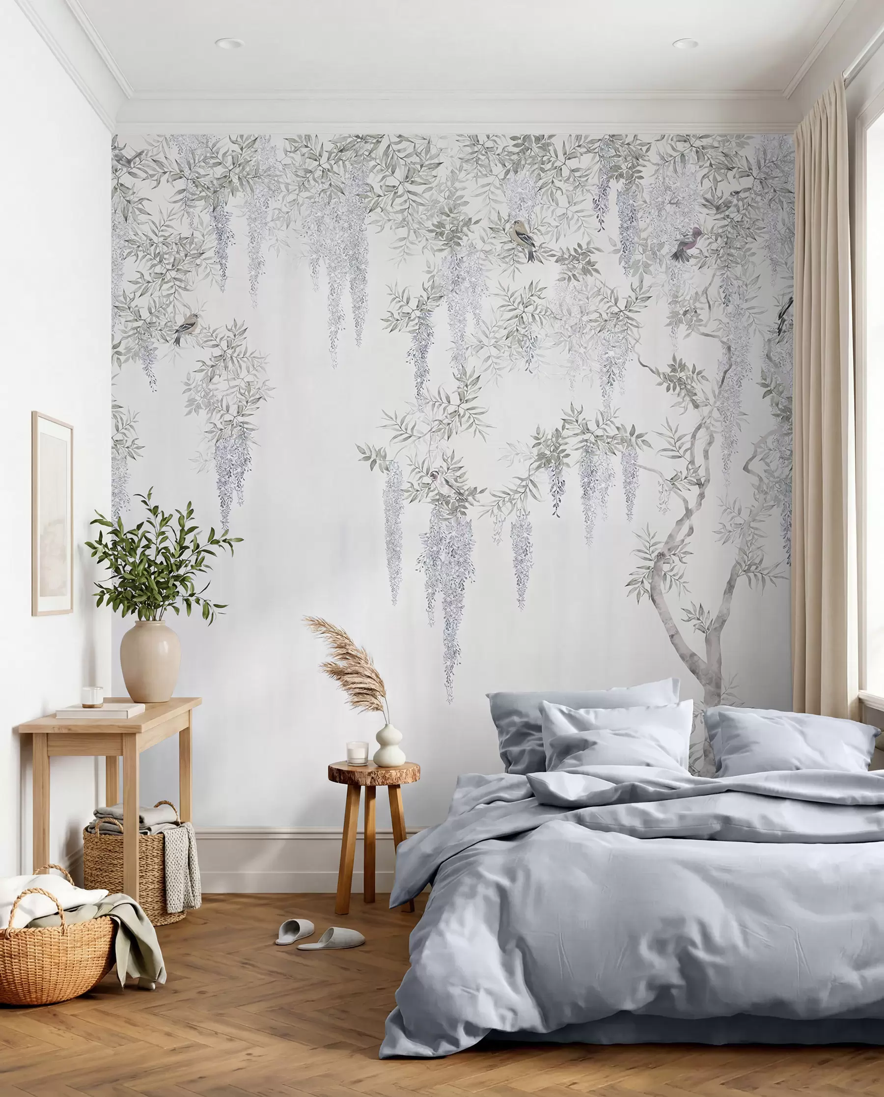 Wall Mural Photo Wallpaper Wisteria Curtain u96928