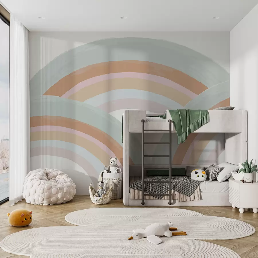 murais de parede Arco-íris pastel pintado u96757