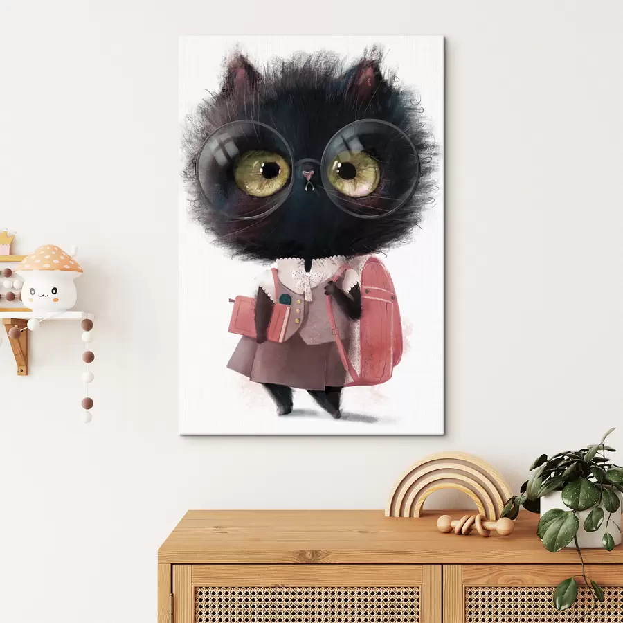 wall murals Smart kitty ready for school s34994