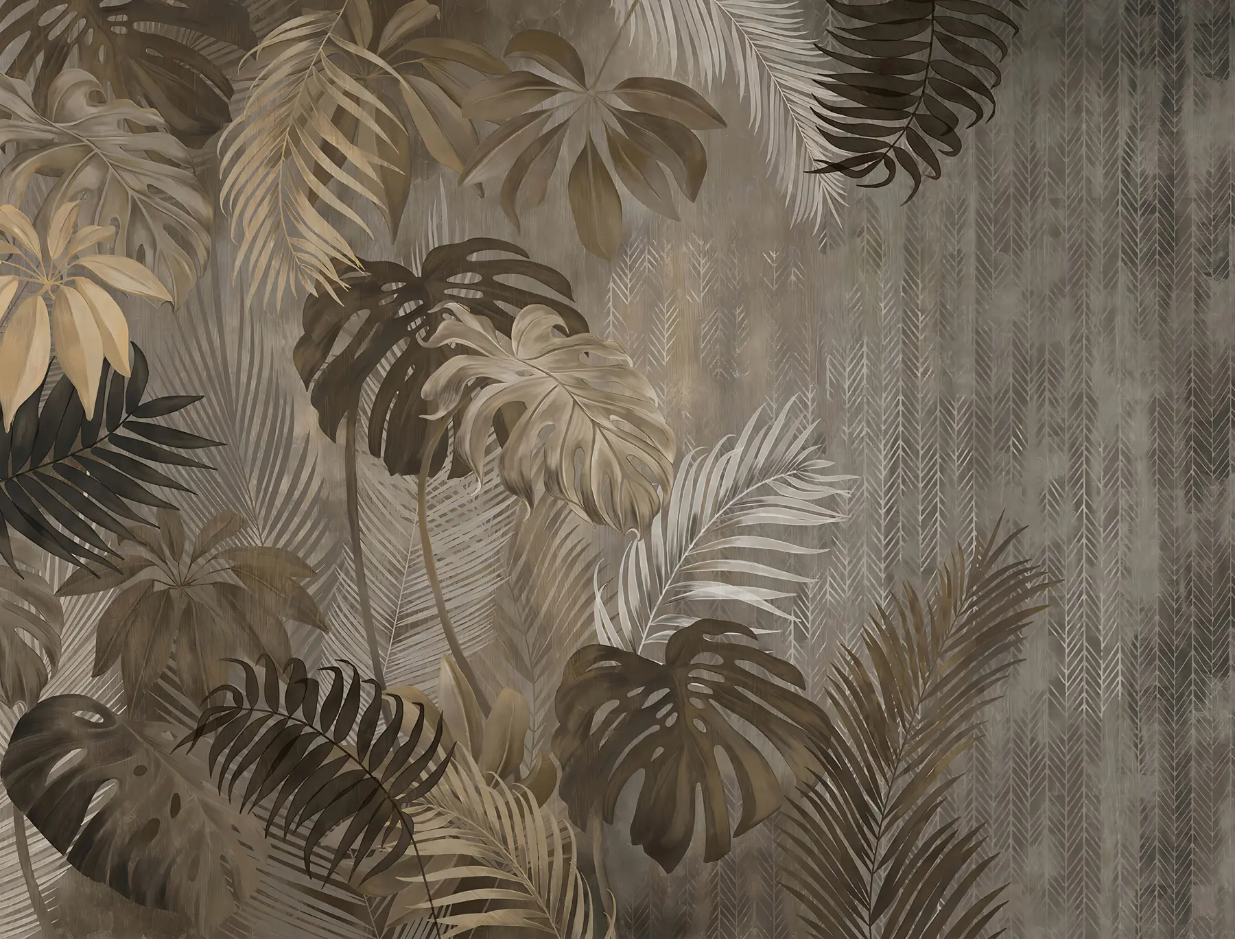 wall murals Tropical leaves in grunge style u97012