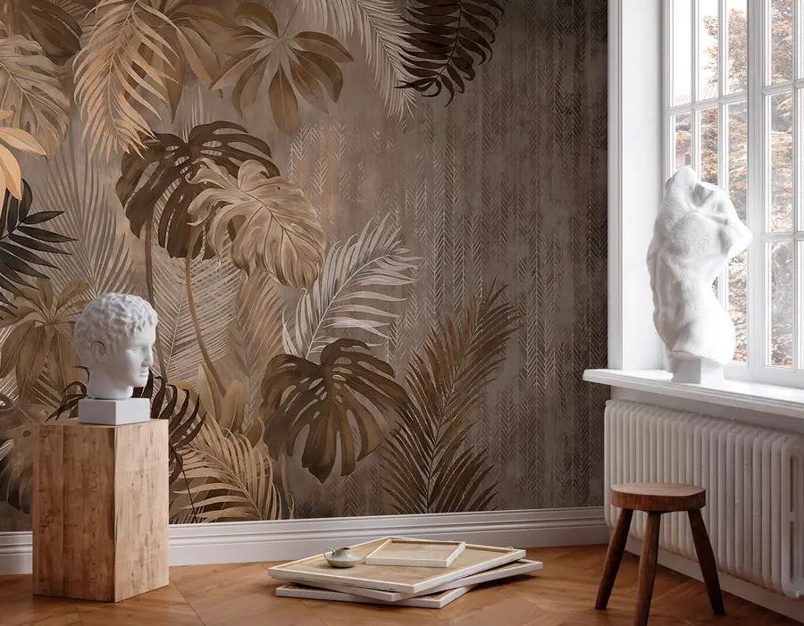 peintures murales Feuilles tropicales en style grunge u97012