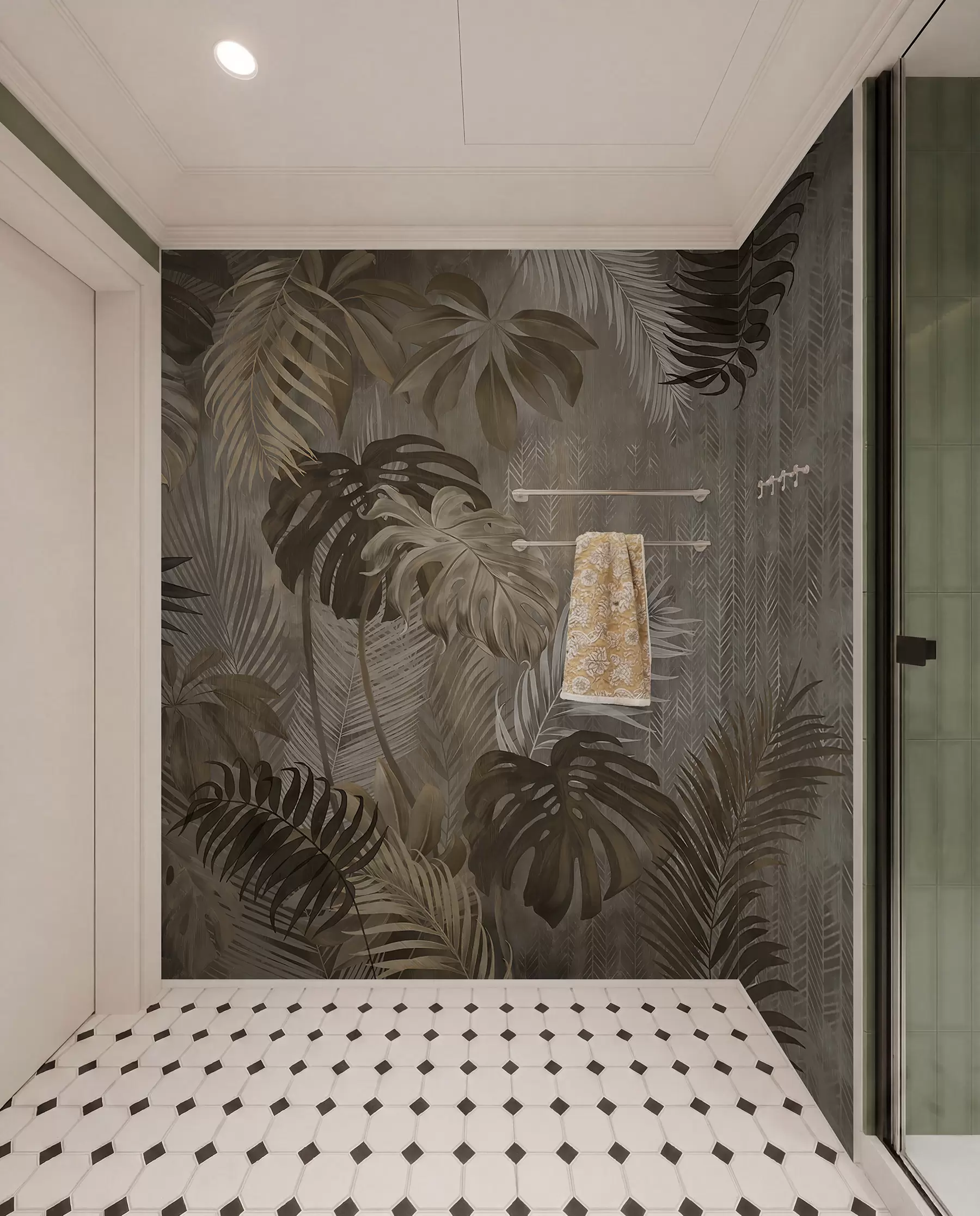 wall murals Tropical leaves in grunge style u97012