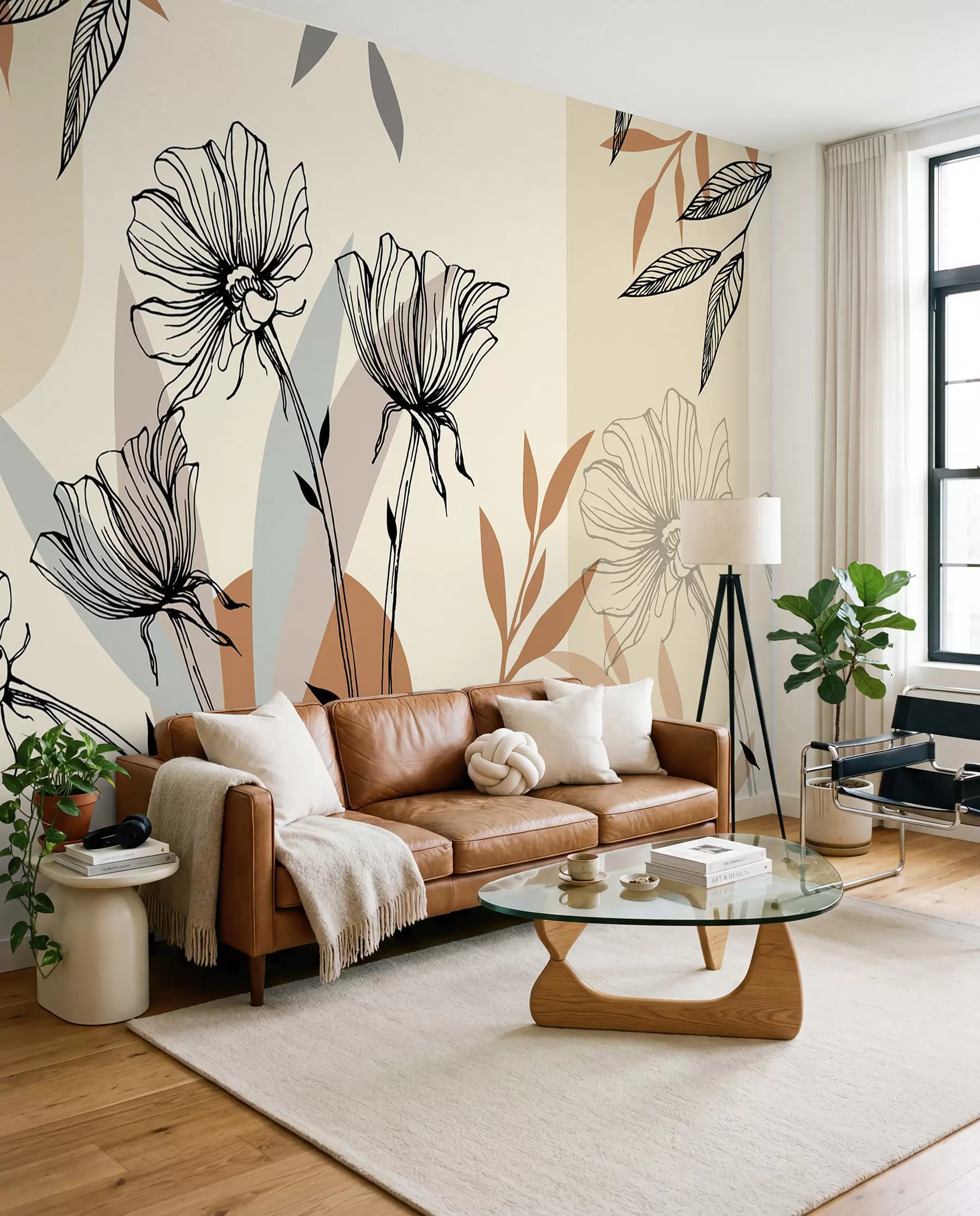 Wall Mural Photo Wallpaper Popular trellises in the boho style with flowers u97028
