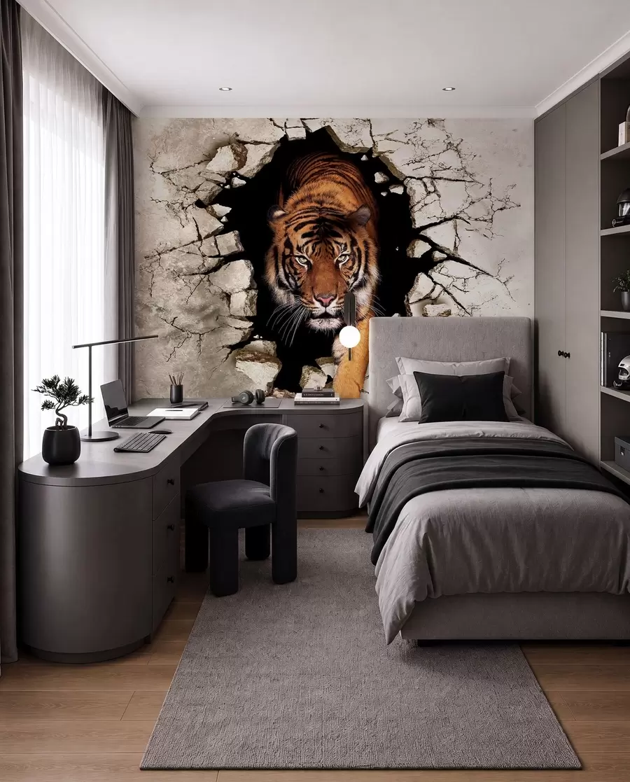 peintures murales tigre 3D u97031