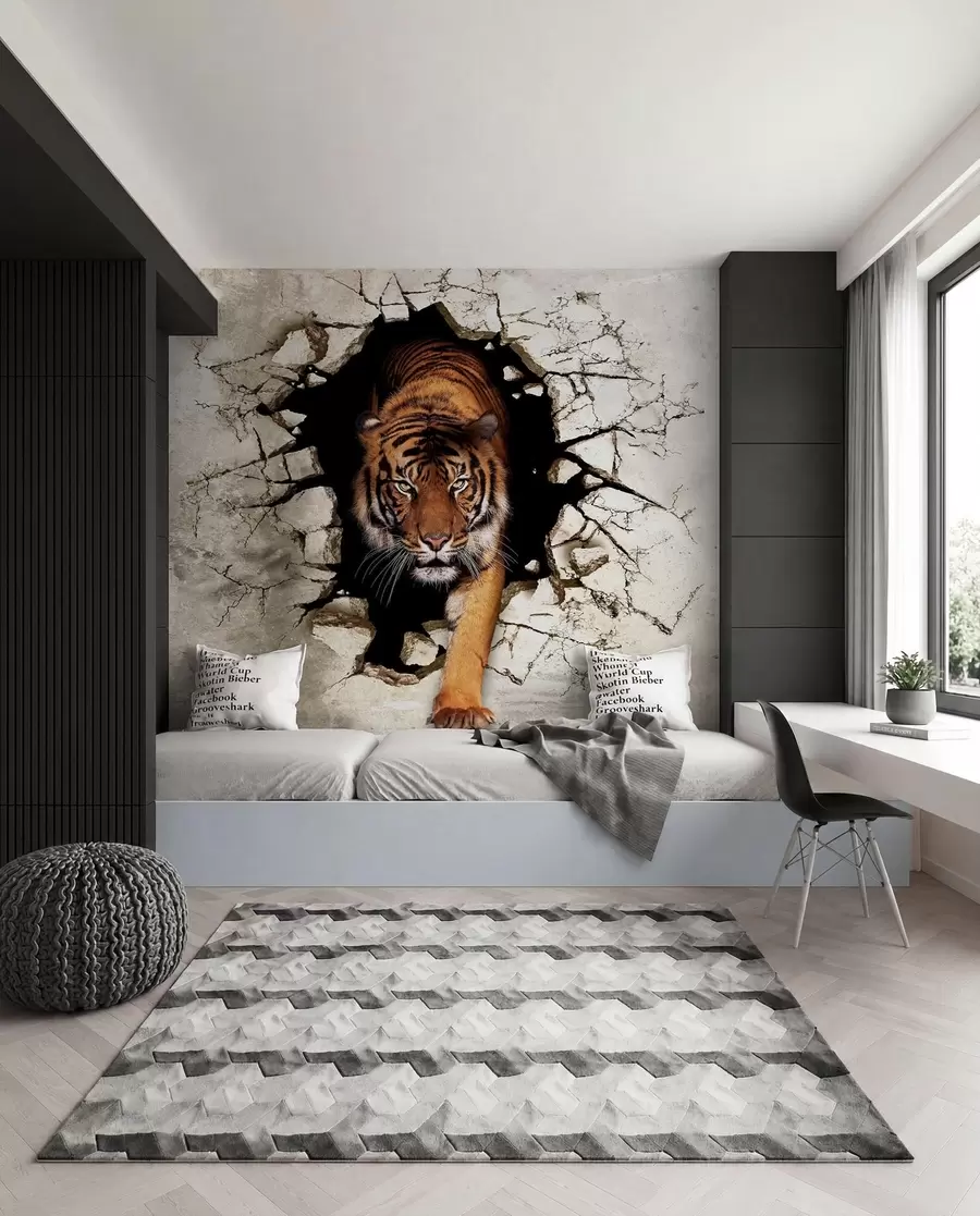 murales Tigre atravesando el muro u97031
