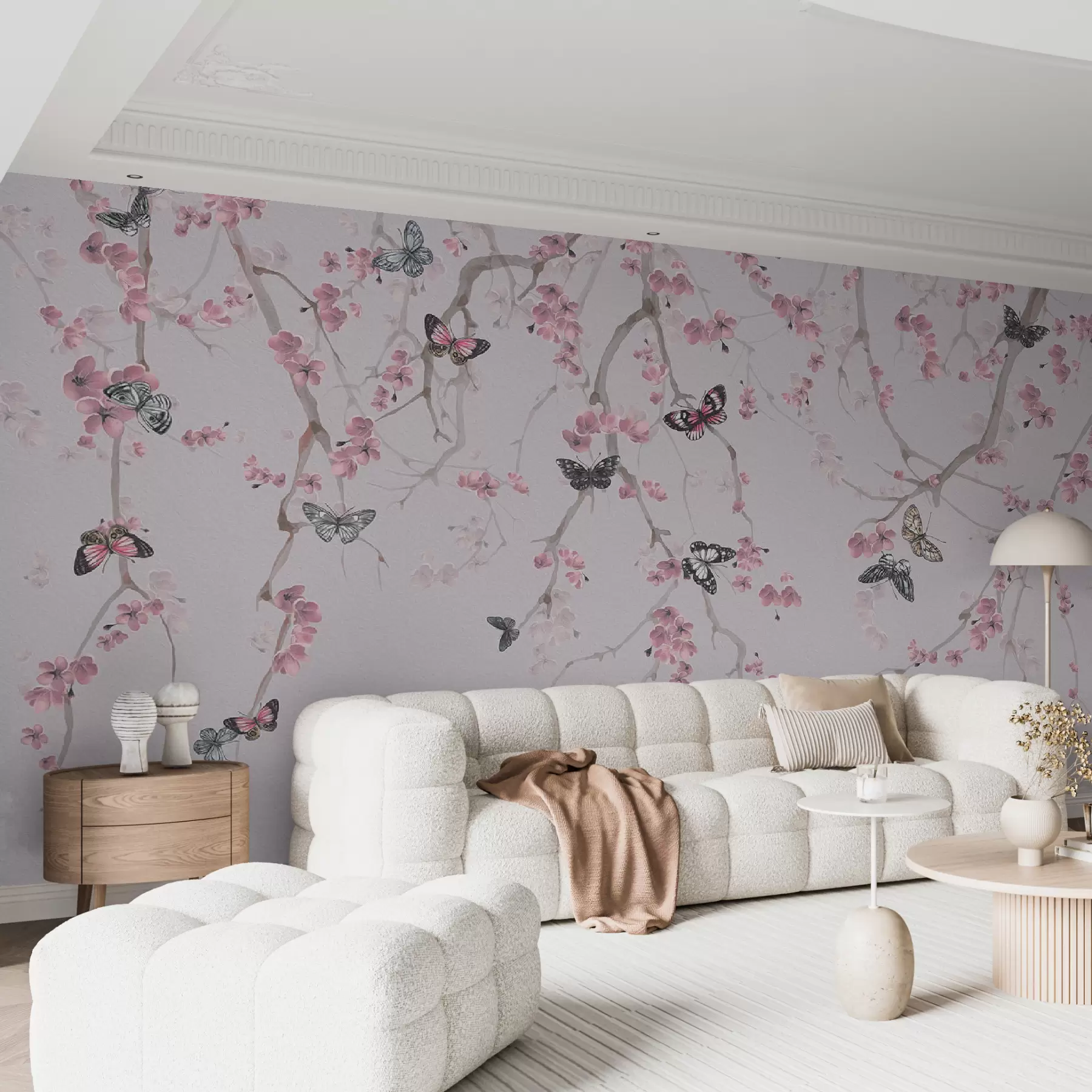 Wall Mural Photo Wallpaper Kviti sakuri and snowstorms u97056